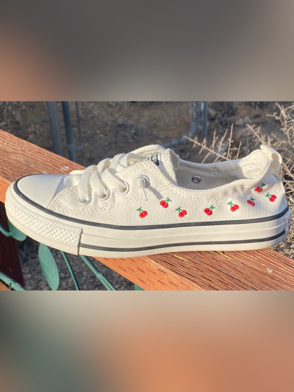 Converse All-Star Shoreline women’s slip on with  embroidered cherries